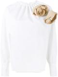 rose applique blouse