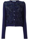 sequined floral applique cardigan