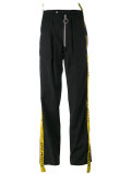 logo panel wide leg trousers 