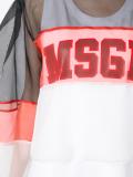 logo print mesh dress