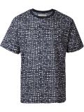 distorted check print T-shirt