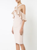 fitted ruffle trim dress