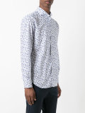 butterfly print slim-fit shirt