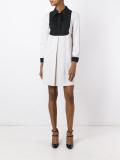 pleated front longsleeved dress