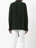 pussy bow placket blouse