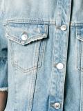 ruffle-trimmed denim jacket