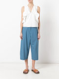 pleated cropped trousers