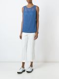 pleated slim cropped trousers
