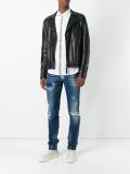 Slim bleached patchwork jeans