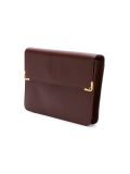 embossed logo clutch 