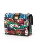 contrast print satchel bag