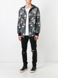 zipped hooded jacket
