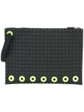 hand strap textured clutch