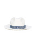 hat with decorative trim and bow