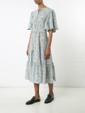 belted floral print dress 