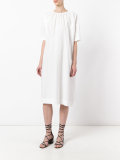 gathered neck dress