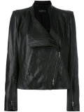 zig zag detail biker jacket