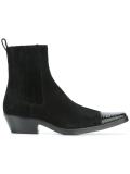contrast toe cap ankle boots