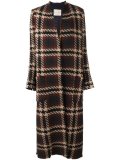 checked long coat