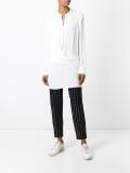 draped front satin blouse