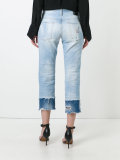 Keep the Faith embroidered cropped jeans