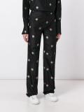 floral jacquard trousers