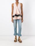ruffle & lace detail sleeveless top