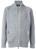 zip-up knit cardigan