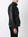 zip-up leather jacket
