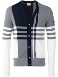check panel cardigan 