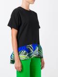 ruffled printed hem T-shirt
