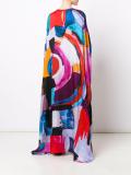 brush print shift dress