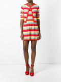 striped flared knit dress
