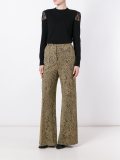 flared jacquard trousers 
