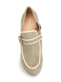 contrast trim buckle pumps
