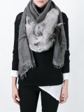 fur panel raw edge scarf