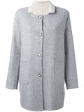 contrast collar short coat 
