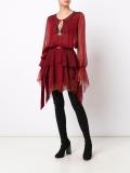 ruffled semi sheer dress