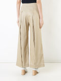 high waist wide leg trousers