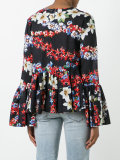 pleated trim blouse