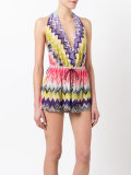 zig-zag print drawstring playsuit