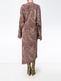 floral applique draped dress