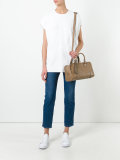 embossed logo shoulder bag