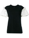 lace-panelled jersey T-shirt