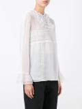 macramé detail sheer blouse