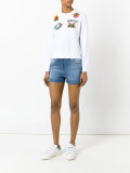 heart patch denim shorts