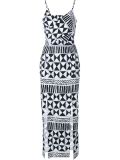 Rebecca Geometric Print Cut-Out Dress