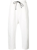 drawstring cropped tapered trousers