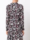 floral print collarless shirt