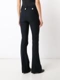 double fastening flared trousers
